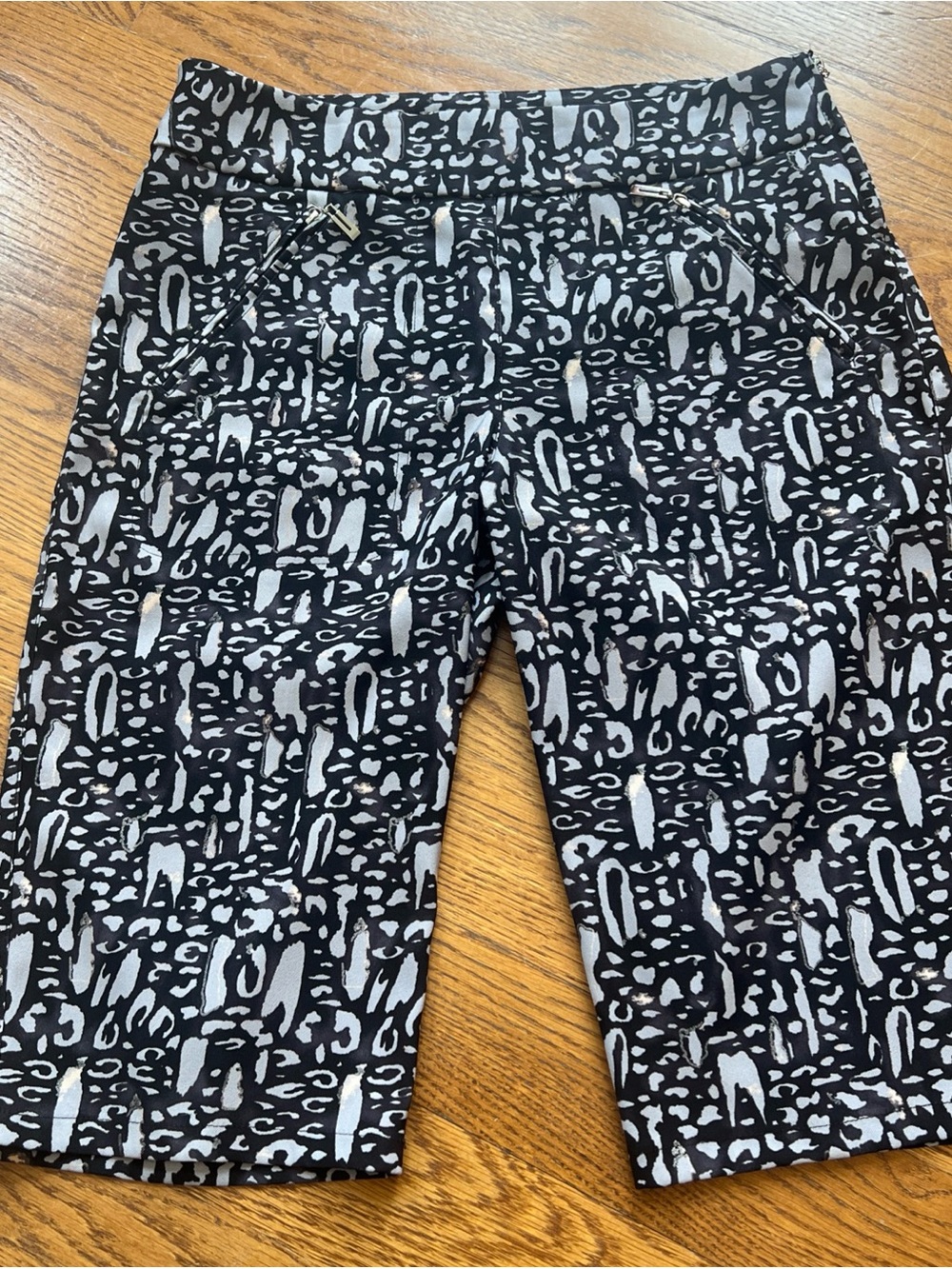 jamie sadock Black and White Abstract Animal Print Shorts